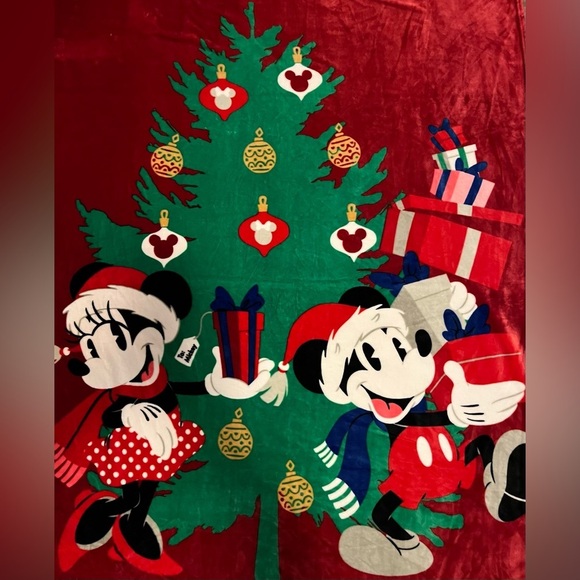 Jay Franco & Sons Disney Mickey Minnie Mouse Christmas Throw/Blanket 59”x78” - Picture 1 of 5